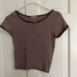 xs red and white striped shirt